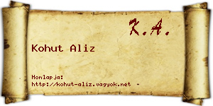 Kohut Aliz névjegykártya